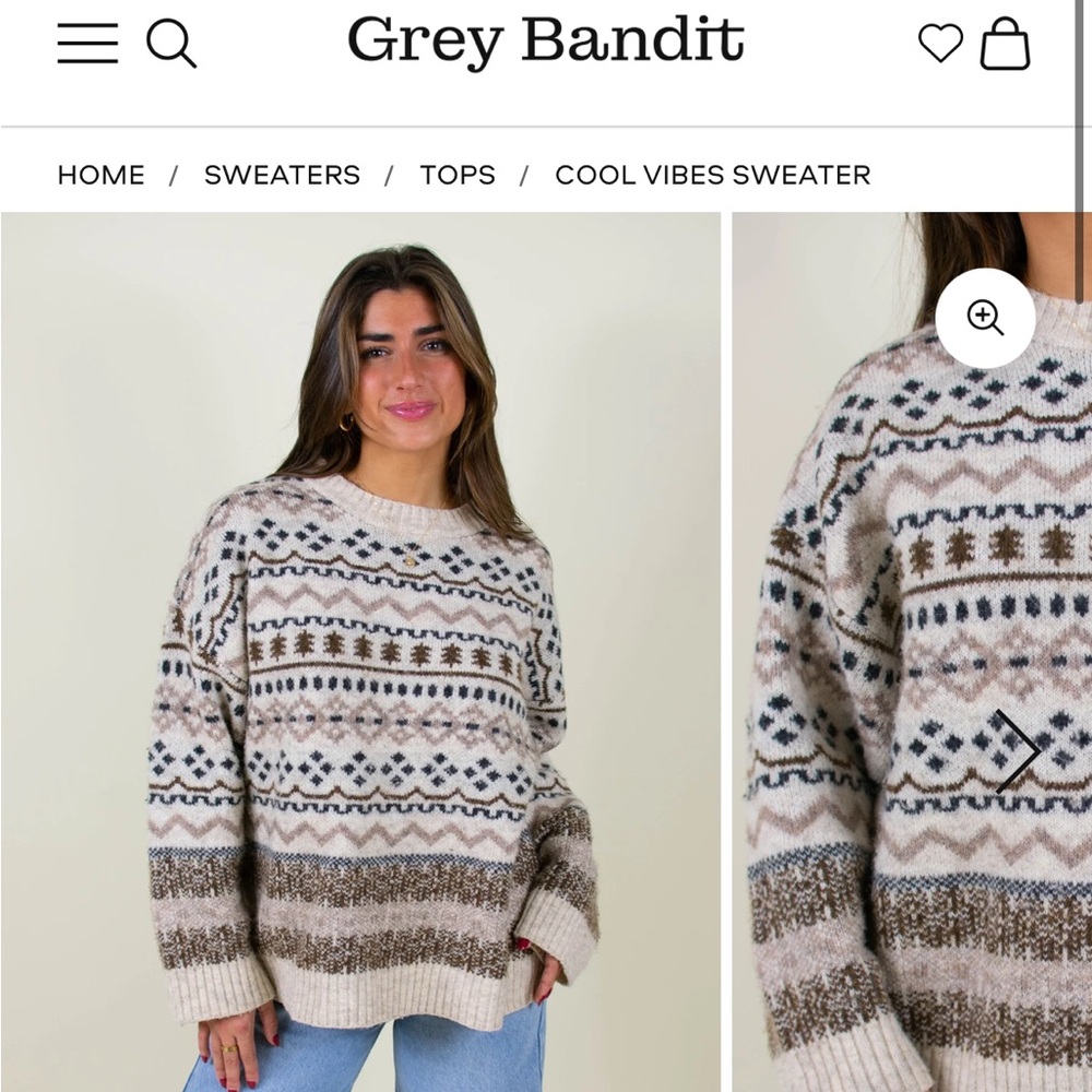 Grey Bandit Cozy Patterned Sweater